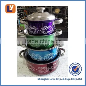 4sets Colorful Stainless Steel Stock Pot thumbnail-1