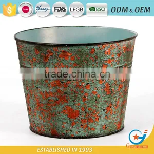 Garden Galvanized or Iron Outdoor Garden Planters Flower Pot Flowers thumbnail-1