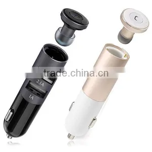 REMAX RB-T11C Dual USB 2.1A+1A Mini Wireless Bluetooth 4.0 Headset Earphone thumbnail-1