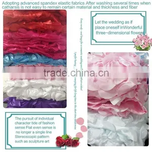 Top Selling--2PCS 13 Colors Elastic Spandex Banquet Chair Cover With Satin Rosette Back For Wedding Party Hotel Decoration thumbnail-6