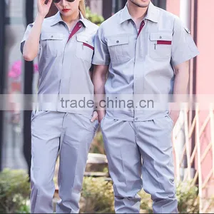 Short-sleeved Navy Blue Work Clothes Factory Workshop Suit thumbnail-2