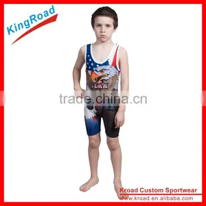Kid's Wrestling Singlet Youth Custom Uniform With Free Design Service thumbnail-1