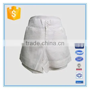 Casual High Waisted Linen Hot Sale Women Shorts thumbnail-1