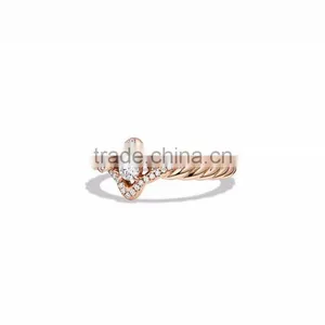 Delicate CZ Studded Rose Gold Plated Ring Design thumbnail-1