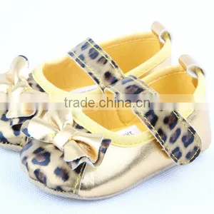 2014 Fashion New Arrival Baby Girls Leopard Leather Shoe Brand New Baby Girls Leather Shoes thumbnail-4