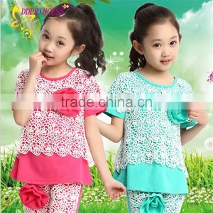 Wholesales Summer Korea Fashion Sport Suit Girl Flower Suit for Children thumbnail-1