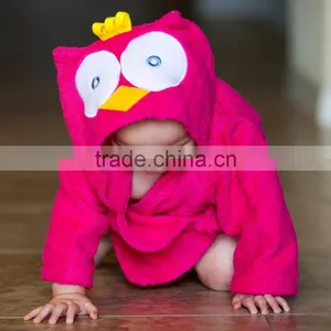 Owl Hooded Bathrobe and Towel,cheap Cotton Thick Bathrobe Baby thumbnail-5