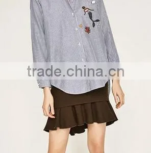 Runwaylover EY2369B 2017 Women Fashion Embroidery Stripe Blouse thumbnail-1