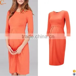 Latest Stretch Maternity Loose Designs Dress for Pregnant Women thumbnail-1