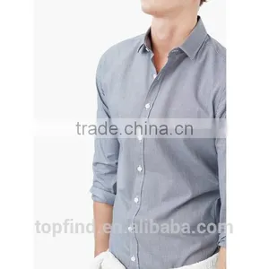 Modern Slim Grey 100% Cotton Casual Shirt for Man thumbnail-2