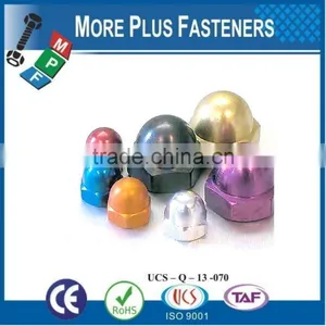 Made in Taiwan Aluminum Colored Stainless Steel Colored Dome Nut thumbnail-2