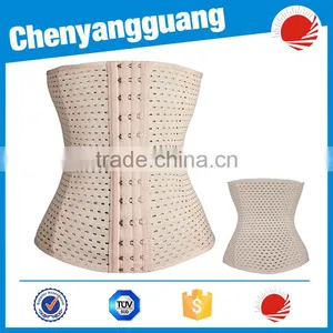 Waist Training Corsets 2016 New 100% Latex Waist Cincher Front Zipper Corset With Hooks Gaine Sheath thumbnail-6