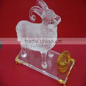 Personalized Etched Crystal Zodiac Sheep for New Year Decoration thumbnail-3