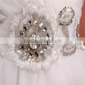 Party Dress Factory Fashionable Organza White Wedding Cocktail Dress Bridesmaid Dress AS024 thumbnail-2