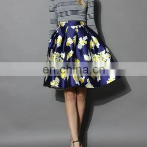 Hot Sale Satin Floral A-line Women Skirt thumbnail-1