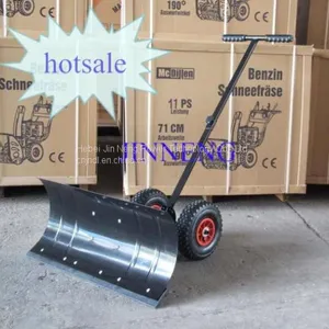Adjustable Handle Push Snow Shovel With Wheel Tool Cart thumbnail-2