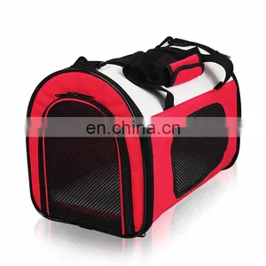 Red Pet Carrier Bag With Mesh and Handle Strap for Dog and Cat thumbnail-1
