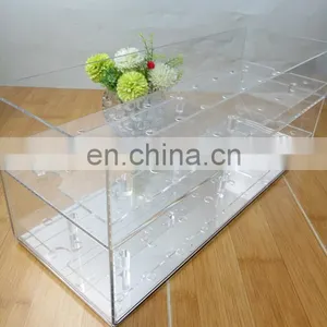 Luxury Long Clear Plexiglass Handmade Waterproof Acrylic Flower Box for 27 Roses Display thumbnail-3