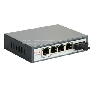 15.4W 5 Port PoE Switch With 4x10/100M PoE Ports +1 SC Fiber Port thumbnail-1