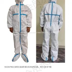 Wholesale Waterproof Protective Gown, Manufacturer PPE Hooded Coveralls Suit thumbnail-1