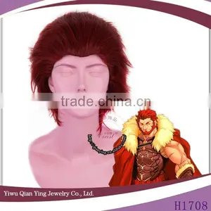 Cheap Red Short Fate Zero Rider Gilgamesh Synthetic Hair Cosplay Costume Wigs thumbnail-1