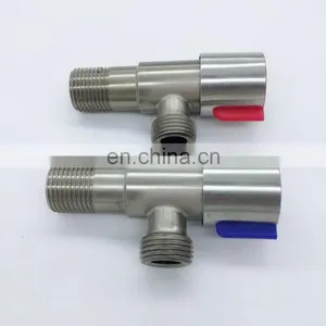 High Quality Toilet Brass Angle Valve in Chrome Plated With Plastic Handle thumbnail-1