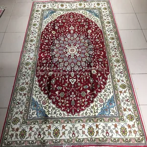 Yamei Lagend Red Color Persian Silk Carpet and Rug 4x6ft thumbnail-1