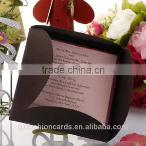 Personalized Korean Square Shaped Glossy Wedding Invitations thumbnail-3