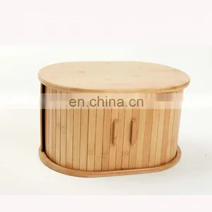 Creativity Design Eco-friendly Kitchen Dustproof Bamboo Bread Storage Bin Pantry Organizer Kitchen & Tabletop thumbnail-3