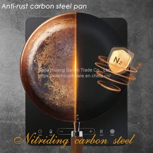 11 Inch Scratch Resistant Cookware Healthy Titanium-Infused Carbon Steel Pan thumbnail-1