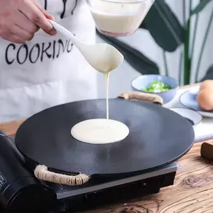 11-Inch Cast Iron Roti Tawa, Double Handled Cast Iron Crepe Pan for Dosa, Tortillas thumbnail-4