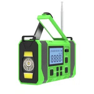 BSG-168(new)Multifunction Solar Emergency Radio With Power Bank, Hand Crank, 4000/8000mAh Battery, SOS Alarm, Flashlight & IPhone 15 Charging thumbnail-3
