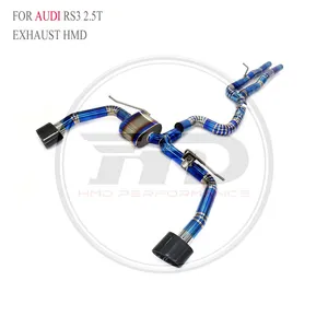 HMD Titanium Alloy Exhaust Catback for AUDI R8 V10/RS3 8Y Auto Replacement Modification Electronic Valve Baked Blue WhatsApp+86 18946955156 thumbnail-5