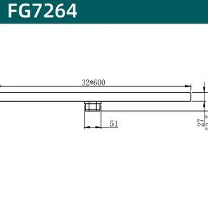Factory Price Modern Stainless Steel Minimalist Linear Rectangular Bathroom Floor Drain Invisible Shower Room thumbnail-4