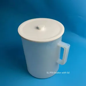 Plastic Pfa Beaker With Handle, 5000ml, Transparent Teflon, Acid and Alkali Resistant, Graduated, Low Background Value Sample Cup thumbnail-1