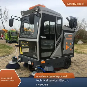 Small Outdoor Electric Road Sweeper, New Energy Street Sweeper, Easy to Operate, With High-pressure Cleaning thumbnail-1