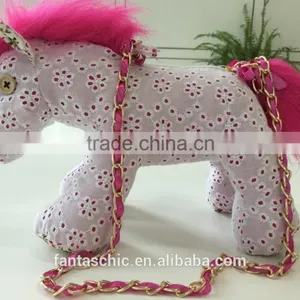 2016 Hot Sale Sprinting Embroidered Standing Stuffed Plush Toy Horse With a Bag thumbnail-5