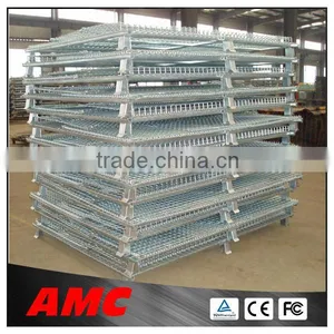 AMC European Style Stackable Warehouse Wire Container Storage Metal Cage thumbnail-3