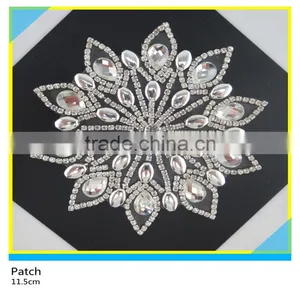 Hotfix Crystal Rhienstone Decals Bling Bling Rhinestone Cup Chain Applique 9x9cm thumbnail-4