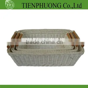 Storage Rattan Basket With Handle thumbnail-1