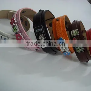 Slide Charms Double Layer PU Leather Wristbands thumbnail-1