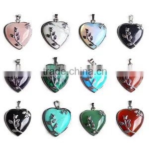 Wholesale Natural Stone Heart Pendant thumbnail-1