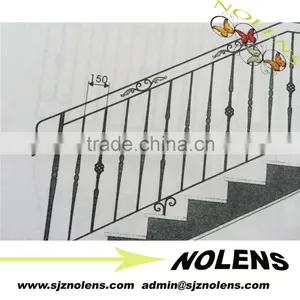Popular Design Indoor Hand Railing Balcony Railing Designs Used Wrought Iron Stair Railing thumbnail-1