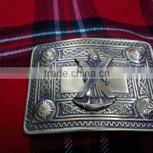 Scottish Celtic Design Kilt Belt Buckle In Antique Fine Made Of Brass Material thumbnail-1
