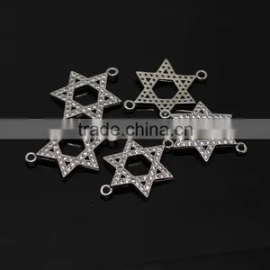 CZ6461 Wholesale Mirco cz Pave Hexagonal Star Bracelet Charm Connectors thumbnail-1