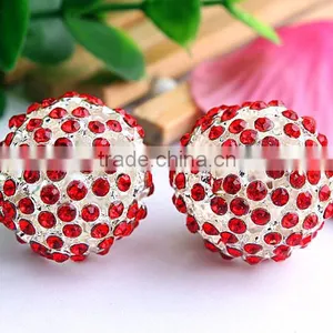 2016 Valentine's Day Red Charm Rhinestone Alloy Crystal Gumball Round Loose Berry Beads for Kids Jewelry Making! thumbnail-1