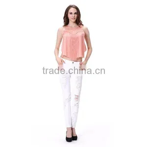 Crochet Front New Fashion Girls Tops 2016 Latest Design Summer Tops thumbnail-3