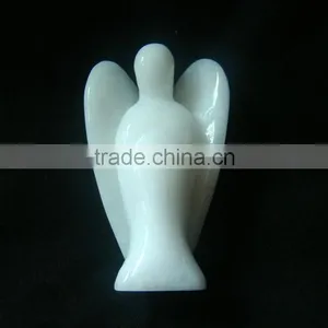 CH-AS06 New Arrival Hot Natural Figures Stone Gemstone White Jade Angel Carving thumbnail-1