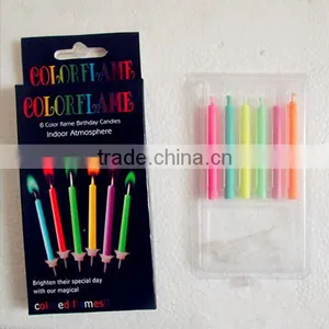 12pcs per Pack Birthday Pillar Color Flame Candle thumbnail-2