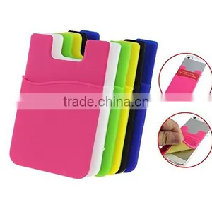 Wholesale Adhesive OEM Custom Logo 3M Sticker Phone Card Holder Silicone thumbnail-5